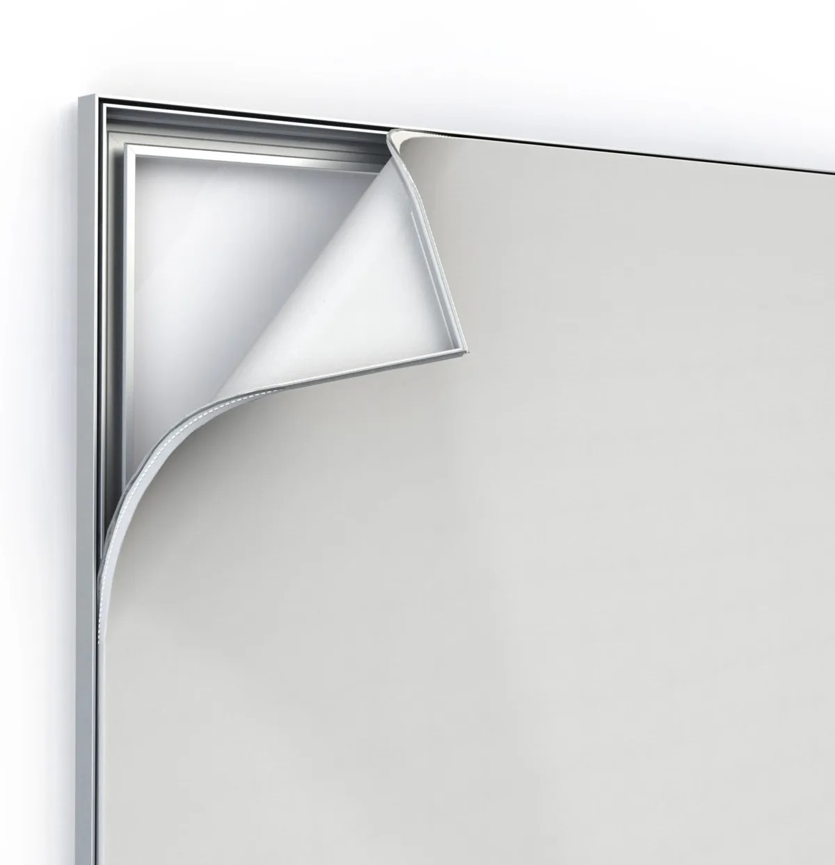 Toile tendue sur châssis aluminium — détail profilé