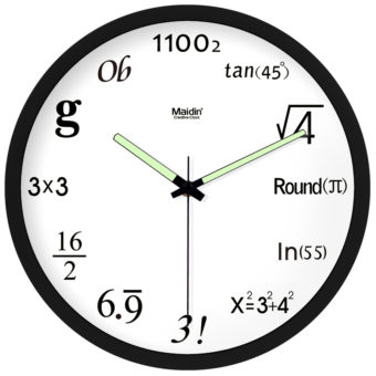 Horloge mathématiques avec aiguiles fluorescences