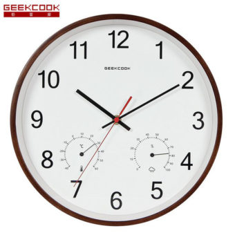 horloge bois avec baromètre et température