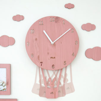 horloge bois mongolfiere