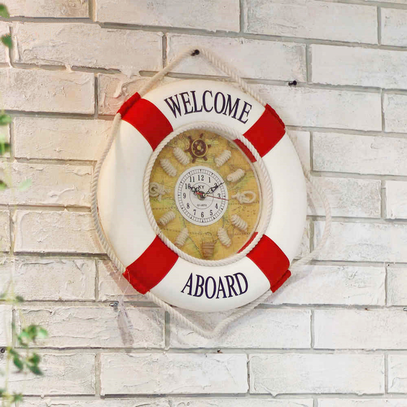 Bienvenue-Bord-Bou-e-de-Sauvetage-Horloge-Murale-M-diterran-e-Bois-Tissu-Salon-Horloges-Boutique-1.jpg