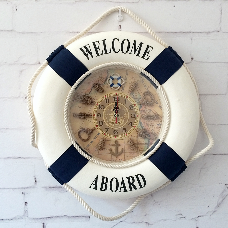 Bienvenue-Bord-Bou-e-de-Sauvetage-Horloge-Murale-M-diterran-e-Bois-Tissu-Salon-Horloges-Boutique-2.jpg