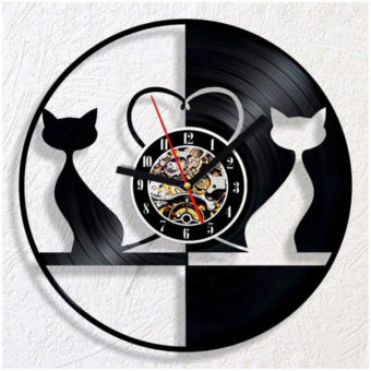 Horloge vinyl chats