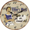 Chic Today's Menu,Modern Style Modern Wooden Cardboard Clock,Round Wall Clock for Home Decor Living Room 6-16 inch